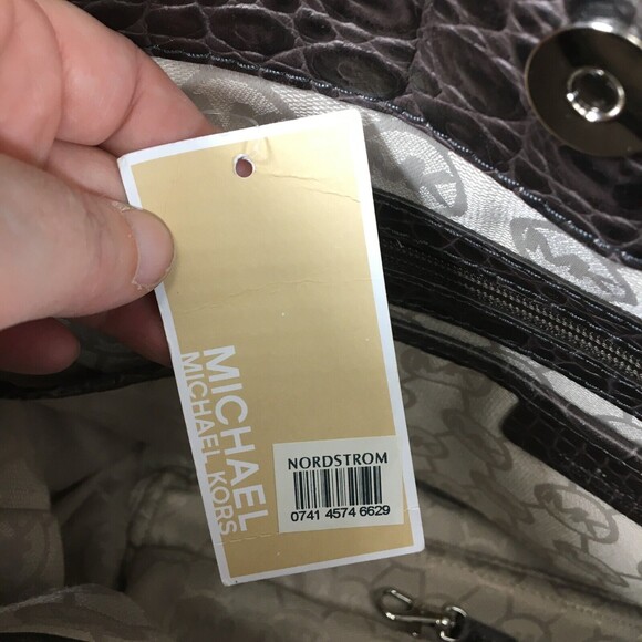 Michael Kors Hamilton Multifunction Tote Large Charcoal Croc Leather MRP $398 - Picture 13 of 16